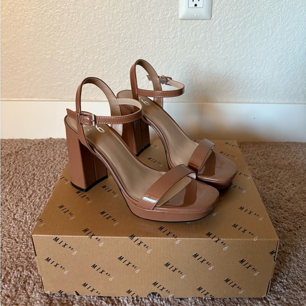 Mix No. 6 Brown Block Heel